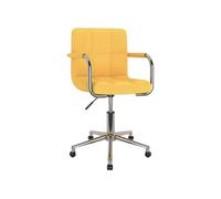 Vidaxl Chaise Pivotante De Salle À Manger Jaune Moutarde Tissu Jaune