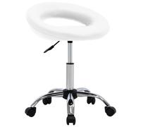 Vidaxl Chaise Pivotante À Manger Blanc Similicuir Blanc