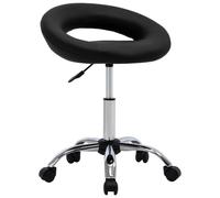 vidaXL Chaise pivotante à manger Noir Similicuir