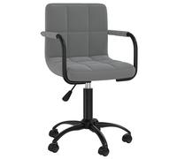 Vidaxl Chaise Pivotante De Salle À Manger Gris Foncé Velours Gris