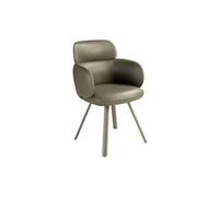 Chaise pivotante en similicuir vert olive 4202, 59 x 66 x 84 cm