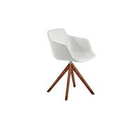Chaise pivotante en tissu et bois noyer 4059C, 58 x 54 x 81 cm. -