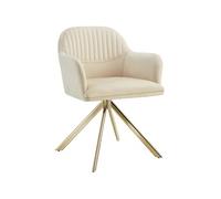 tectake® Chaise pivotante de Salle à Manger Moderne Fauteuil Salon Velours Chaise Ergonomique Rembourrée Confortable Chaise Design Meuble Salon pour Salle à Manger, Salon, Coiffeuse, Chambre, Cuisine