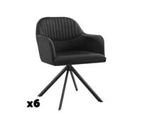 tectake® Lot de 6 Chaises pivotantes de Salle à Manger Moderne Fauteuil Salon Velours Chaise Rembourrée Confortable Chaise Design Meuble Salon pour Salle à Manger, Coiffeuse, Chambre, Cuisine