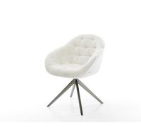 Chaise-pivotante Gaio-Flex bouclé doux beige pied croisé large grafiete pivotement sur 360° fonction bascule