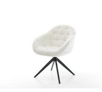 Chaise-pivotante Gaio-Flex bouclé doux beige pied croisé large noir pivotement sur 360° fonction bascule