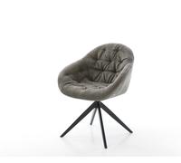 Chaise-pivotante Gaio-Flex bouclé doux couleur boue pied croisé large noir pivotement sur 360° fonction bascule