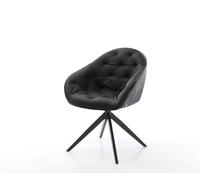 Chaise-pivotante Gaio-Flex cuir de vache noir pied croisé large noir pivotement sur 360° fonction bascule
