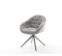 Chaise-pivotante Gaio-Flex tissu structuré doux gris pied croisé large grafiete pivotement sur 360° fonction bascule