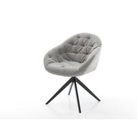 Chaise-pivotante Gaio-Flex tissu structuré doux gris pied croisé large noir pivotement sur 360° fonction bascule