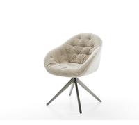 Chaise-pivotante Gaio-Flex tissu tissé doux beige pied croisé large grafiete pivotement sur 360° fonction bascule