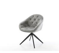 Chaise-pivotante Gaio-Flex velours gris pied croisé large noir pivotement sur 360° fonction bascule