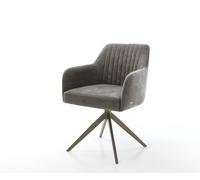 Chaise-pivotante Greg-Flex bou oux couleur boue pied croisé large aspect titane pivotement sur 360° fonction bascule resorts ensachés