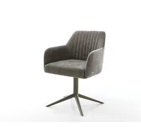 Chaise-pivotante Greg-Flex bou oux couleur boue pied de chaise 4 branches aspect titane pivotement sur 360° fonction bascule resorts ensachés