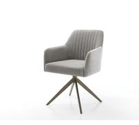 Chaise-pivotante Greg-Flex tissu structuré doux gris pied croisé large aspect titane pivotement sur 360° fonction bascule resorts ensachés