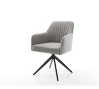 Chaise-pivotante Greg-Flex tissu structuré doux gris pied croisé large noir pivotement sur 360° fonction bascule resorts ensachés