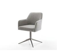 Chaise-pivotante Greg-Flex tissu structuré doux gris pied de chaise 4 branches grafiete pivotement sur 360° fonction bascule resorts ensachés