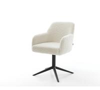 Chaise-pivotante Greg-Flex tissu teddy beige pied de chaise 4 branches noir pivotement sur 360° fonction bascule resorts ensachés