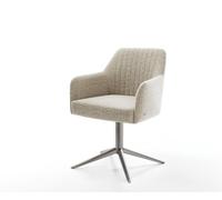 Chaise-pivotante Greg-Flex tissu tissé doux beige pied de chaise 4 branches grafiete pivotement sur 360° fonction bascule resorts ensachés