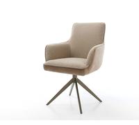 Chaise-pivotante Heira-Flex tissu mixte boue pied croisé large aspect titane pivotement sur 360° fonction bascule ressorts ensachés