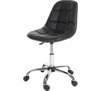 Chaise pivotante HWC-A60, chaise de bureau, siège baquet en similicuir ~ noir