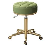 Chaise pivotante hydraulique d'or réglable de table de travail roulant avec la base en métal stable Table de salon de beauté confortable pour la manucure Esthéticienne de coiffure (Apricot)