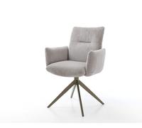 Chaise-pivotante Jova-Flex côtelé gris argenté pied croisé large aspect titane pivotement sur 360° fonction bascule ressorts ensachés