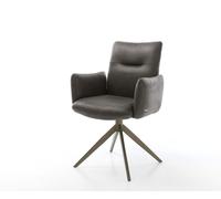 Chaise-pivotante Jova-Flex microvelours anthracite vintage pied croisé large aspect titane pivotement sur 360° fonction bascule ressorts ensachés