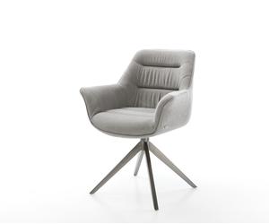 Chaise-pivotante Kaira-Flex tissu structuré doux gris pied croisé large grafiete pivotement sur 360° fonction bascule