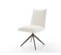 Chaise-pivotante Lelio-Flex bou oux beige pied croisé large aspect titane pivotement sur 360° fonction bascule resorts ensachés