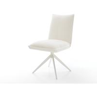 Chaise-pivotante Lelio-Flex bou oux beige pied croisé large blanc pivotement sur 360° fonction bascule resorts ensachés