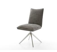 Chaise-pivotante Lelio-Flex bou oux couleur boue pied croisé large acier inoxydable pivotement sur 360° fonction bascule resorts ensachés
