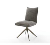 Chaise-pivotante Lelio-Flex bou oux couleur boue pied croisé large aspect titane pivotement sur 360° fonction bascule resorts ensachés