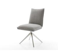 Chaise-pivotante Lelio-Flex tissu structuré doux gris pied croisé large acier inoxydable pivotement sur 360° fonction bascule resorts ensachés