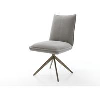 Chaise-pivotante Lelio-Flex tissu structuré doux gris pied croisé large aspect titane pivotement sur 360° fonction bascule resorts ensachés