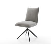 Chaise-pivotante Lelio-Flex tissu structuré doux gris pied croisé large noir pivotement sur 360° fonction bascule resorts ensachés