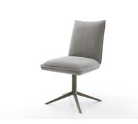 Chaise-pivotante Lelio-Flex tissu structuré doux gris pied de chaise 4 branches aspect titane pivotement sur 360° fonction bascule resorts ensachés