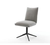 Chaise-pivotante Lelio-Flex tissu structuré doux gris pied de chaise 4 branches noir pivotement sur 360° fonction bascule resorts ensachés