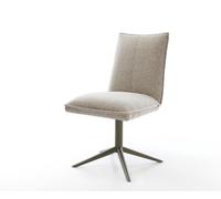 Chaise-pivotante Lelio-Flex tissu tissé doux beige pied de chaise 4 branches aspect titane pivotement sur 360° fonction bascule resorts ensachés
