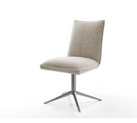 Chaise-pivotante Lelio-Flex tissu tissé doux beige pied de chaise 4 branches grafiete pivotement sur 360° fonction bascule resorts ensachés