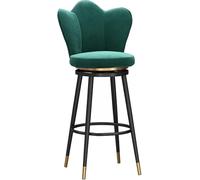 Chaise pivotante Les pivotants Forme de pétale Back Kitchen Island Comptoir Hauteur tabourets avec Repose-Pieds Jambes en métal Noir pour Pub Home Bar Dining Room (Green-1PS, 65 cm)
