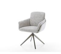 Chaise-pivotante Luan-Flex mit Armlehnen chenille gris argenté pied croisé large grafiete pivotement sur 360° fonction bascule
