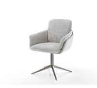 Chaise-pivotante Luan-Flex mit Armlehnen chenille gris argenté pied de chaise 4 branches grafiete pivotement sur 360° fonction bascule