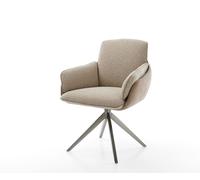 Chaise-pivotante Luan-Flex mit Armlehnen microvelours couleur boue pied croisé large grafiete pivotement sur 360° fonction bascule