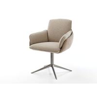 Chaise-pivotante Luan-Flex mit Armlehnen microvelours couleur boue pied de chaise 4 branches grafiete pivotement sur 360° fonction bascule
