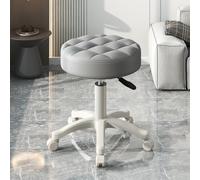 Chaise pivotante Moderne avec Dossier Bas, Coussin en Cuir synthétique imperméable, Hauteur réglable de 35 à 53 cm, roulettes Lisses et Design Ergonomique pour Salons, Bureaux et cafés (Gris)