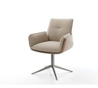 Chaise-pivotante Nela-Flex microvelours couleur boue pied de chaise 4 branches grafiete pivotement sur 360° fonction bascule