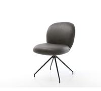 Chaise-pivotante Nube-Flex microvelours anthracite vintage pied croisé conique noir pivotement sur 180° ressorts ensachés