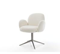 Chaise-pivotante Nube-Flex mit Armlehnen bouclé blanc pied de chaise 4 branches grafiete pivotement sur 360° fonction bascule ressorts ensachés