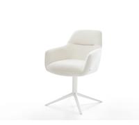 Chaise-pivotante Pejo-Flex bou oux beige pied de chaise 4 branches blanc pivotement sur 360° fonction bascule resorts ensachés